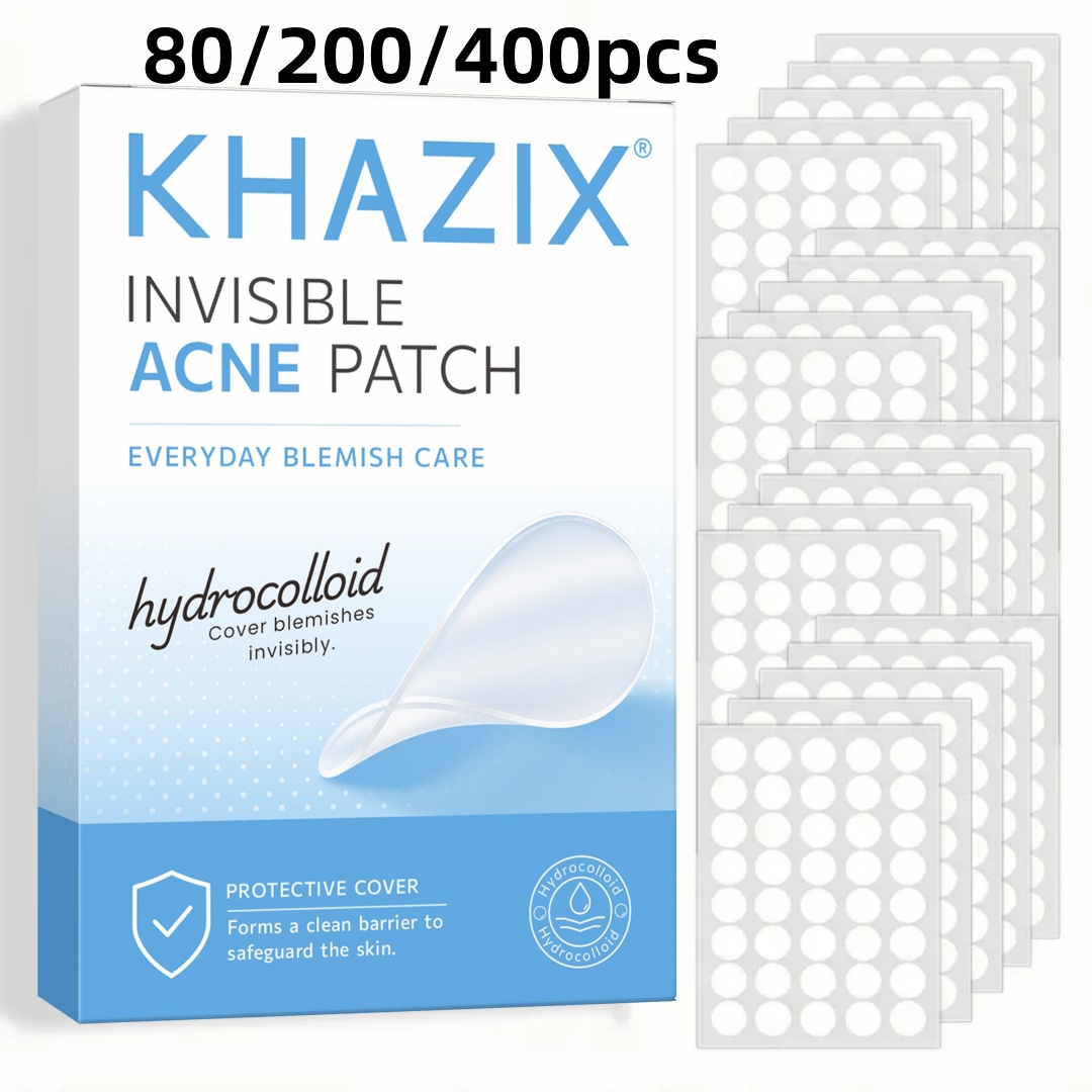 Hydrocolloid Pimple Patch - KHAZIX 80/200/400PCS Hydrocolloïde puistpleisters, onzichtbare puistbedekkers,