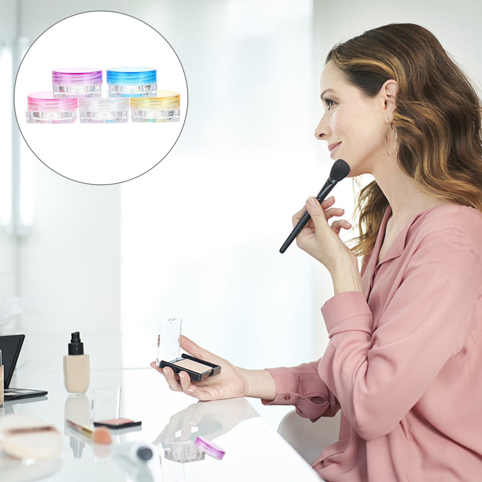 Hair Care - 50 stuks cosmetica-opbergpotten, kleine, transparante, lege