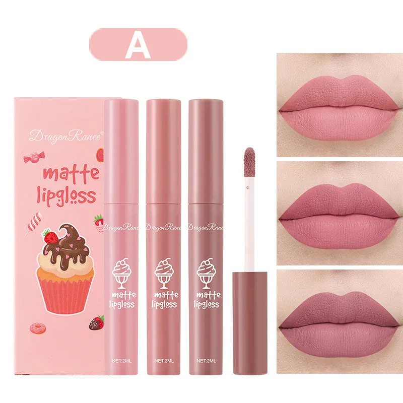 3 stks/set Fluwelen Matte Naak - Matte Velvet Lip Tint Long Lasting recensie en prijs