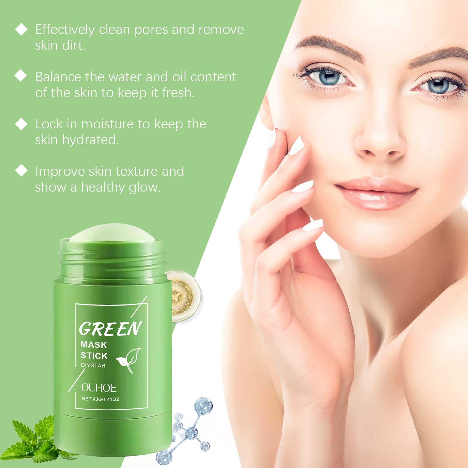 1 ~ 5PCS Groene Thee Klei Stok - Green Tea Cleansing Clay Mask recensie en prijs