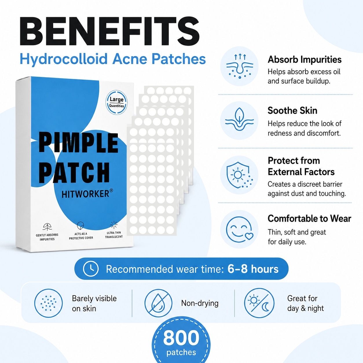 800 stuks Hydrocolloïde Acne P - Hydrocolloid Pimple Patch recensie en prijs